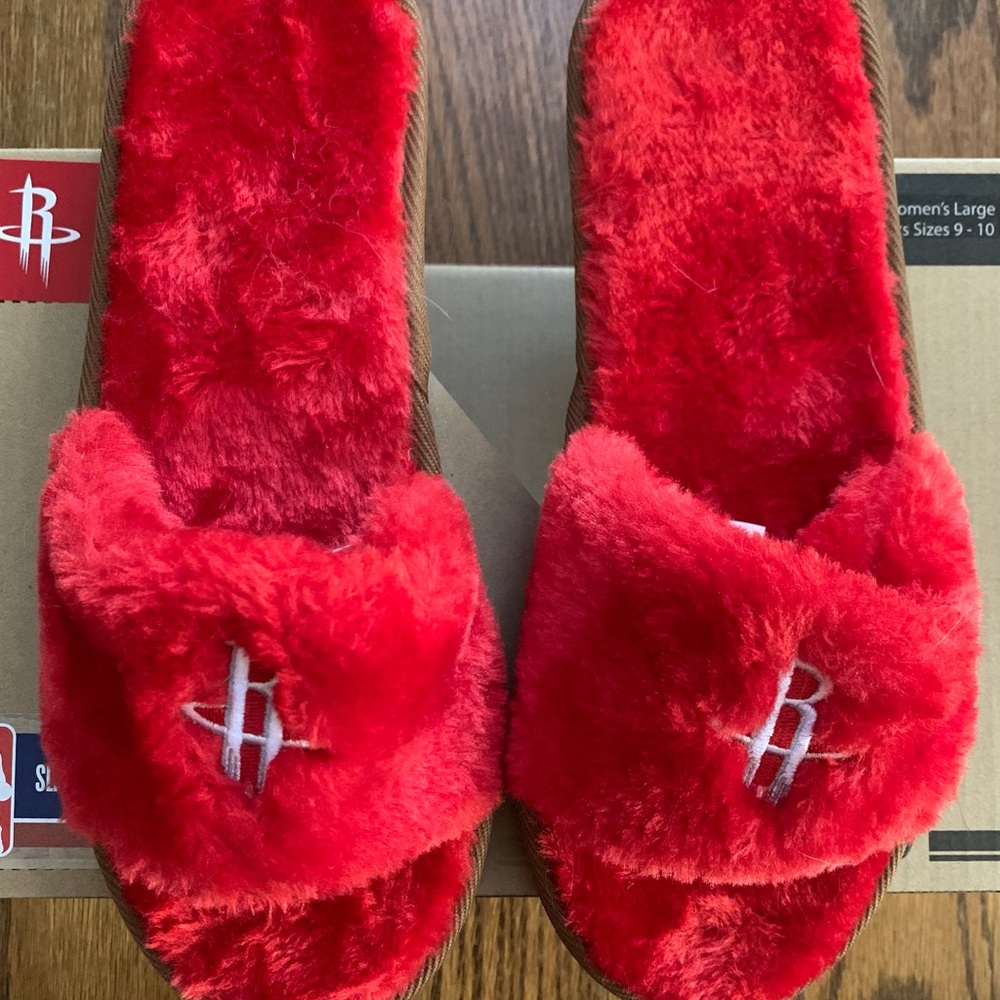 Women's Houston Rockets FOCO Faux Fur Slide Slippers